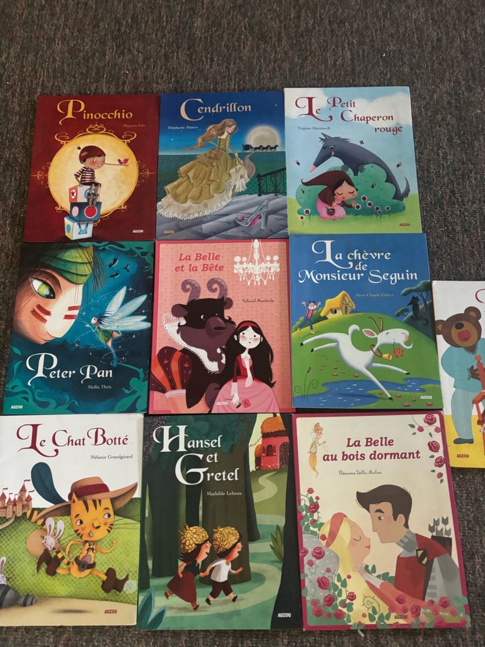 Lot 10 Auzou French Fairy Tale Books Cendrillon Peter Pan Pinocchio Contes